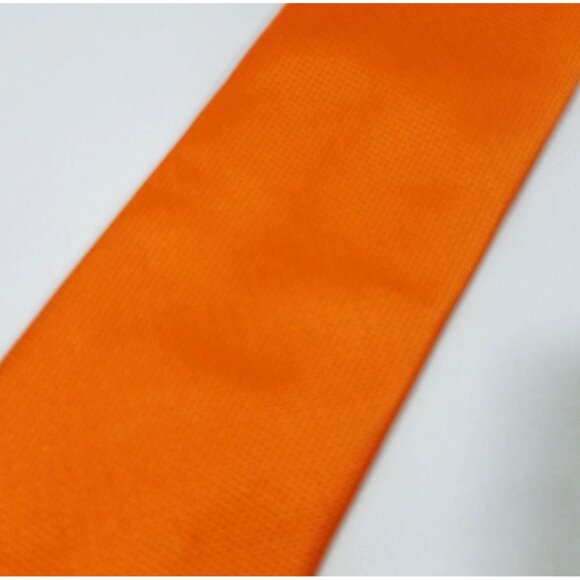 Saddlebred Orange Textured Mens Tie Solid Orange - Picture 3 of 7